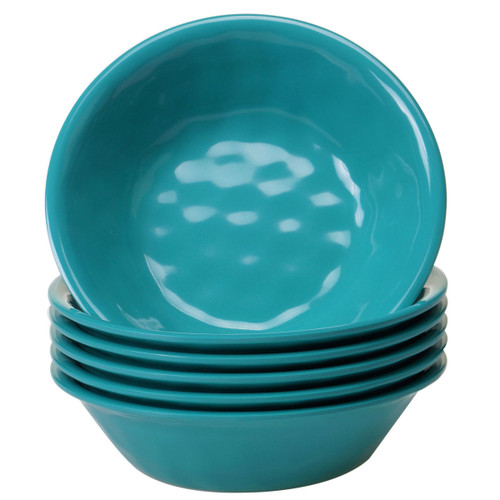 Rippled Turquoise Bowls - Set of 6 - OUT OF STOCK UNTIL 05/29/2024