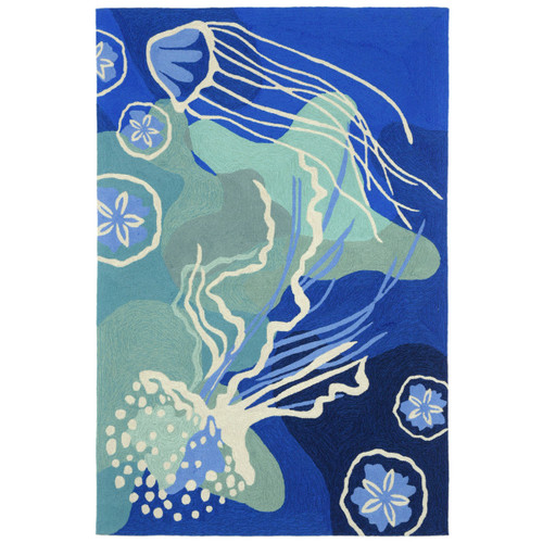 Blue Jellyfish Indoor/Outdoor Rug Collection