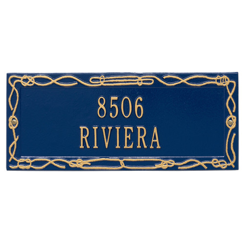 Sailor's Knot Address Plaque - Blue & Gold