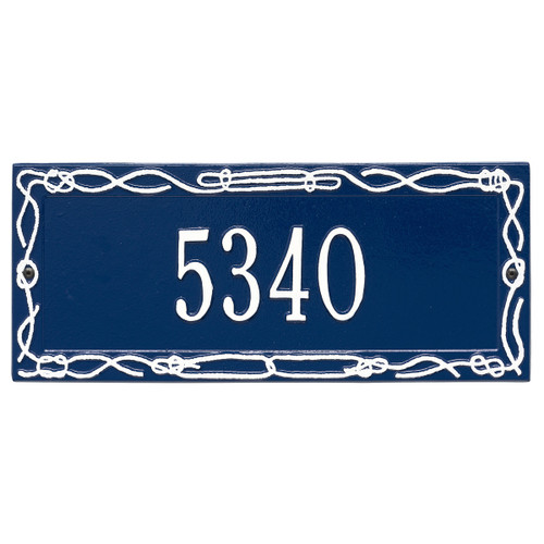 Sailor's Knot House Number Plaque - Blue & White