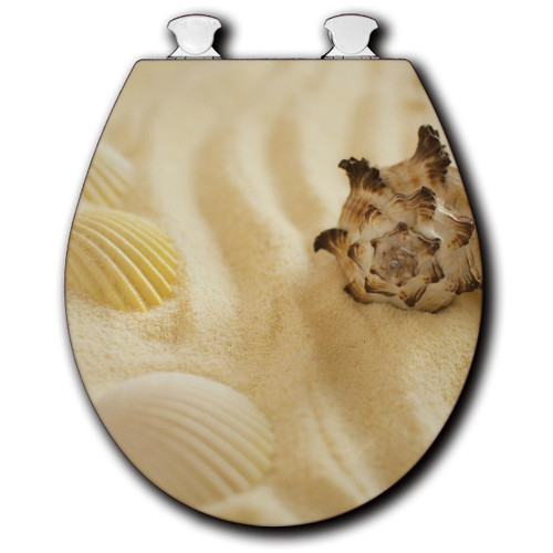 Sand and Shell Toilet Seat - White - Round