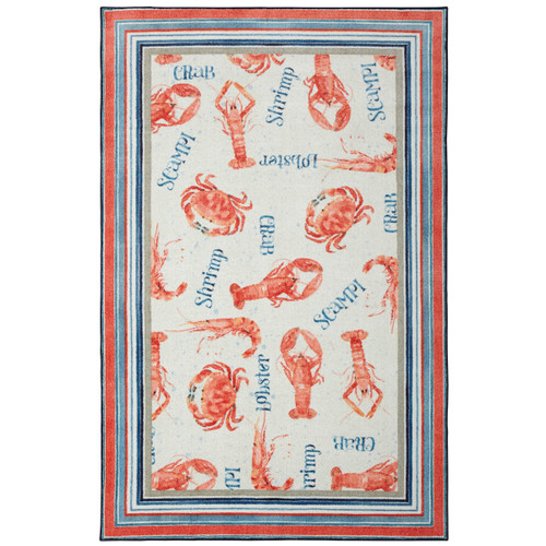 Seafood Lunch Rug - 5 x 8 - OUT OF STOCK UNTIL 08/22/2024
