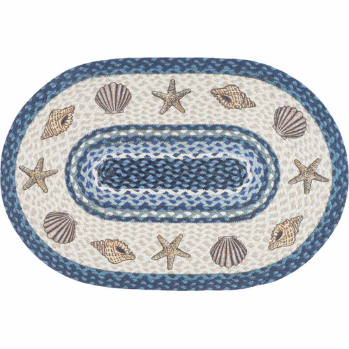 Shell & Starfish Braided Rug - 2 x 4