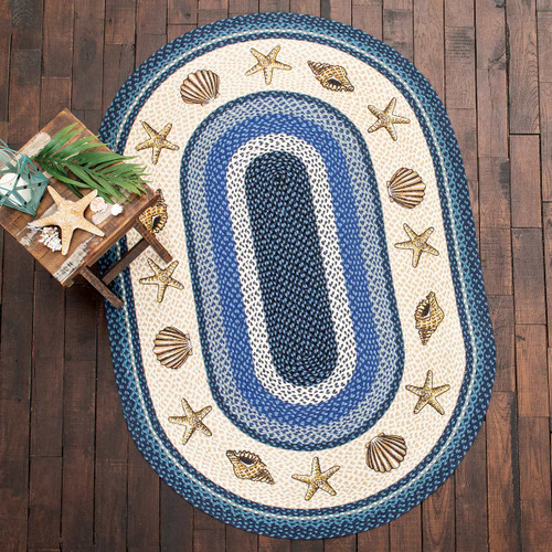 Shell & Starfish Braided Rug - 5 x 8