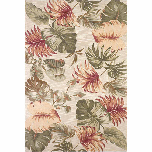 Sparta Beige Palm Leaves Rug - 9 x 12