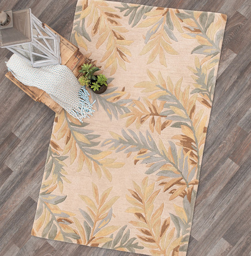 Sparta Ivory Tropical Branches Rug - 9 x 12 - OUT OF STOCK UNTIL 08/20/2024