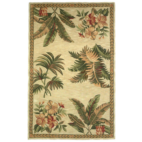 Sparta Ivory Tropical Oasis Rug - 4 x 6 - OUT OF STOCK UNTIL 04/17/2024
