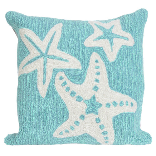 Starfish Sea Blue Indoor/Outdoor Pillow