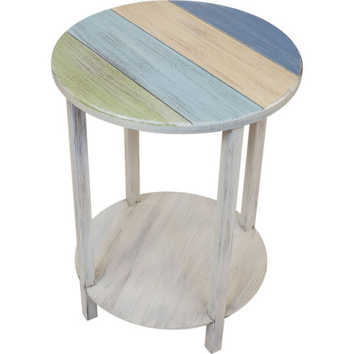 Summerton End Table with Multicolor Stripes