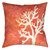 Watercolor Waves Coral 18 x 18 Outdoor Pillow