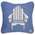 White Beach Chair Hooked Wool Pillow