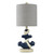 Blue Anchor Table Lamp with Striped Shade