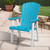 Beckett Fan Back Chair - Turquoise & White