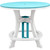 Beckett Counter Height Round Table - Turquoise & White