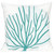 Fan Coral Square Accent Pillow - Aqua - OUT OF STOCK UNTIL 04/24/2025