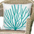Fan Coral Square Accent Pillow - Aqua - OUT OF STOCK UNTIL 04/24/2025