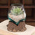Teakwood Glass Planter - Small - OUT OF STOCK UNTIL 04/02/2024