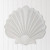 Large Metal Scallop Shell Wall Art - White