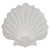 Large Metal Scallop Shell Wall Art - White