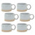 Leafy Porcelain Mugs - Set of 6