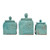Distressed Floral Turquoise Canisters - Set of 3