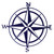 Compass Rose Metal Wall Art - Navy Blue