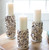 Oyster Shell Pillar Candle Holders - Set of 3