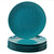 Rippled Turquoise Dinner Plates - Set of 6