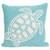 Sea Turtle Family Aqua Indoor/Outdoor Pillow