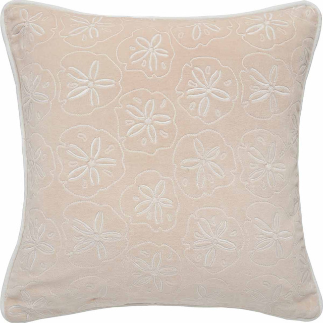 Whitewashed Sand Dollar Pillow | Bella Coastal Decor