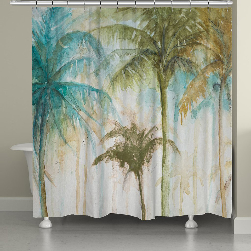 Beach Shower Curtain Modern Palms Shower Curtain Bella Coastal Decor