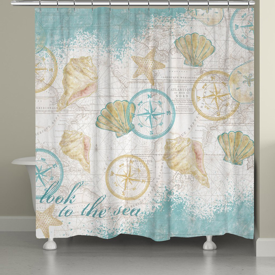 Beach Shower Curtain: Seahorse & Shell Sanctuary Shower Curtain | Bella ...
