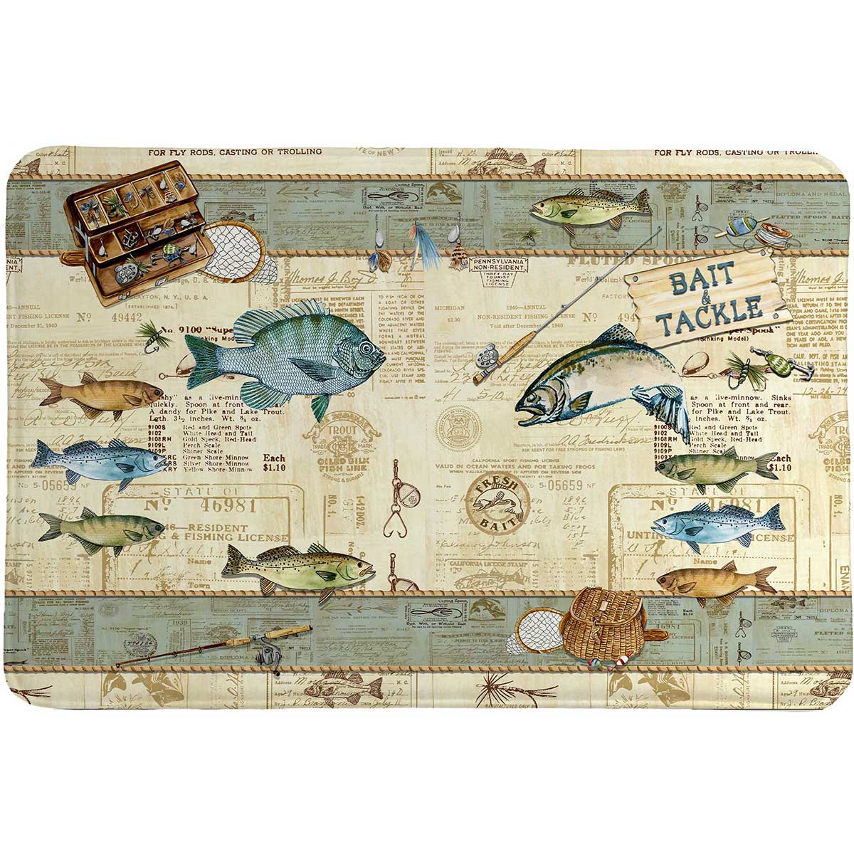 Laural Home Catch of The Day Memory Foam Rug