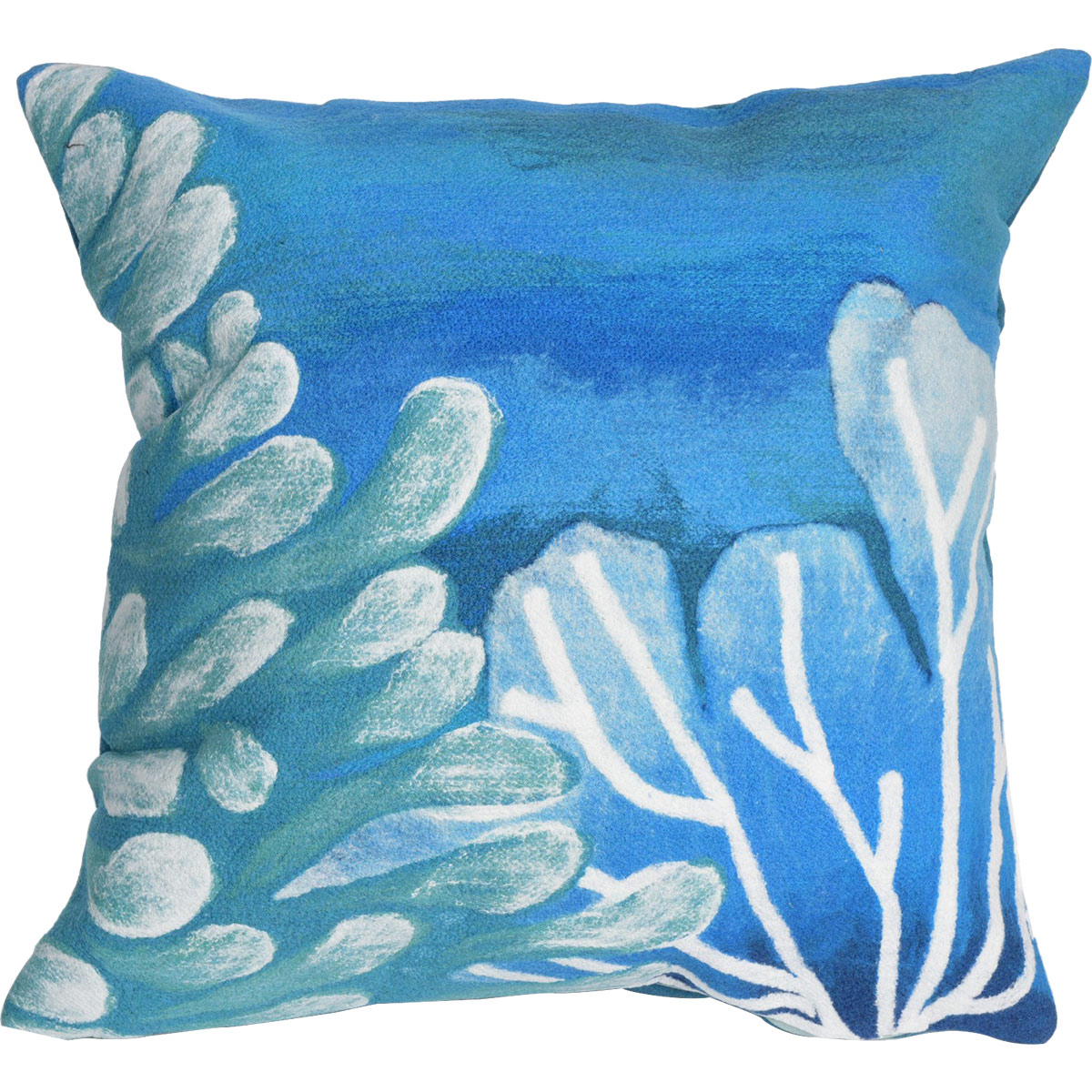 Coral Reef Pattern Square Throw Pillow White/Blue - Pillow Collection