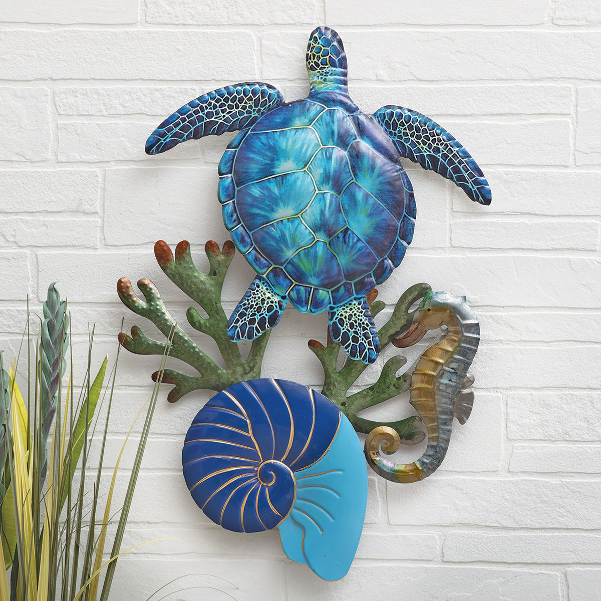JD Yeatts Sea Turtle Shell Metal Wall Art - One Size