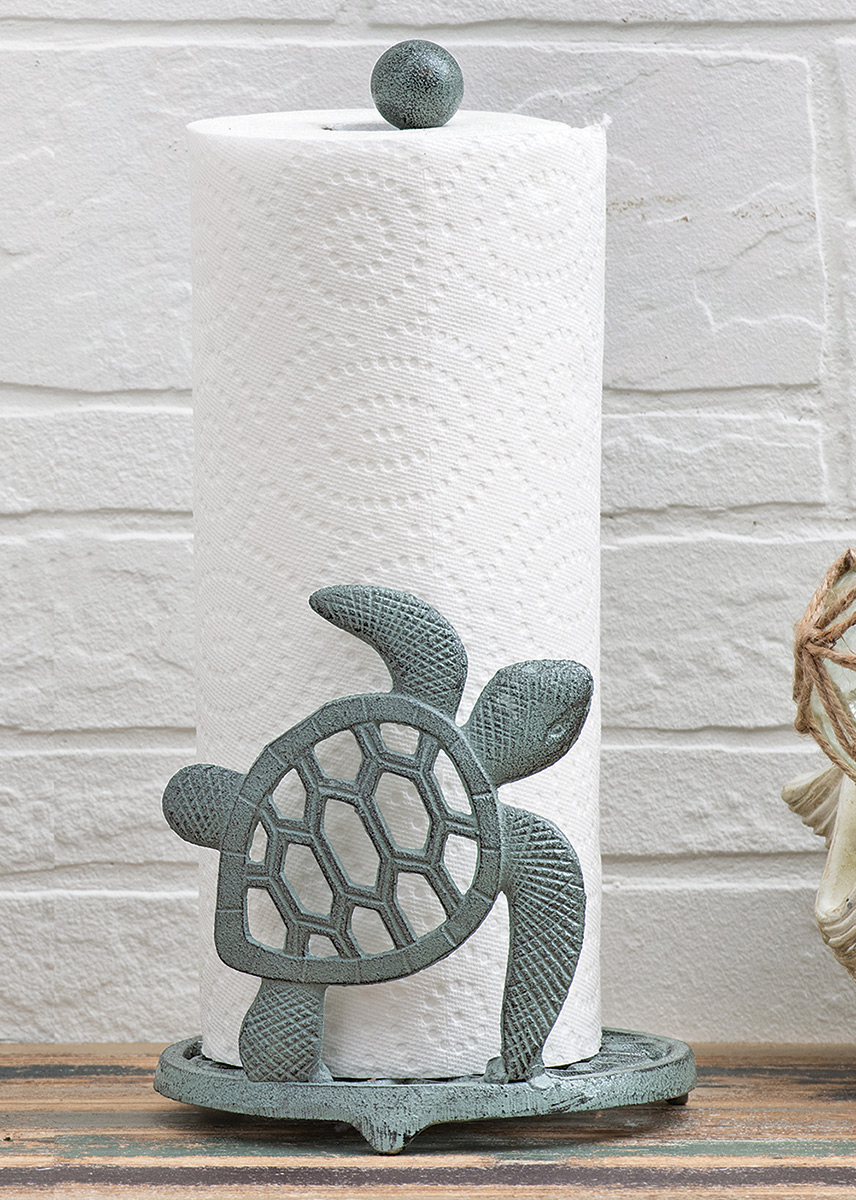Patina Sea Turtle Metal Paper Towel Holder