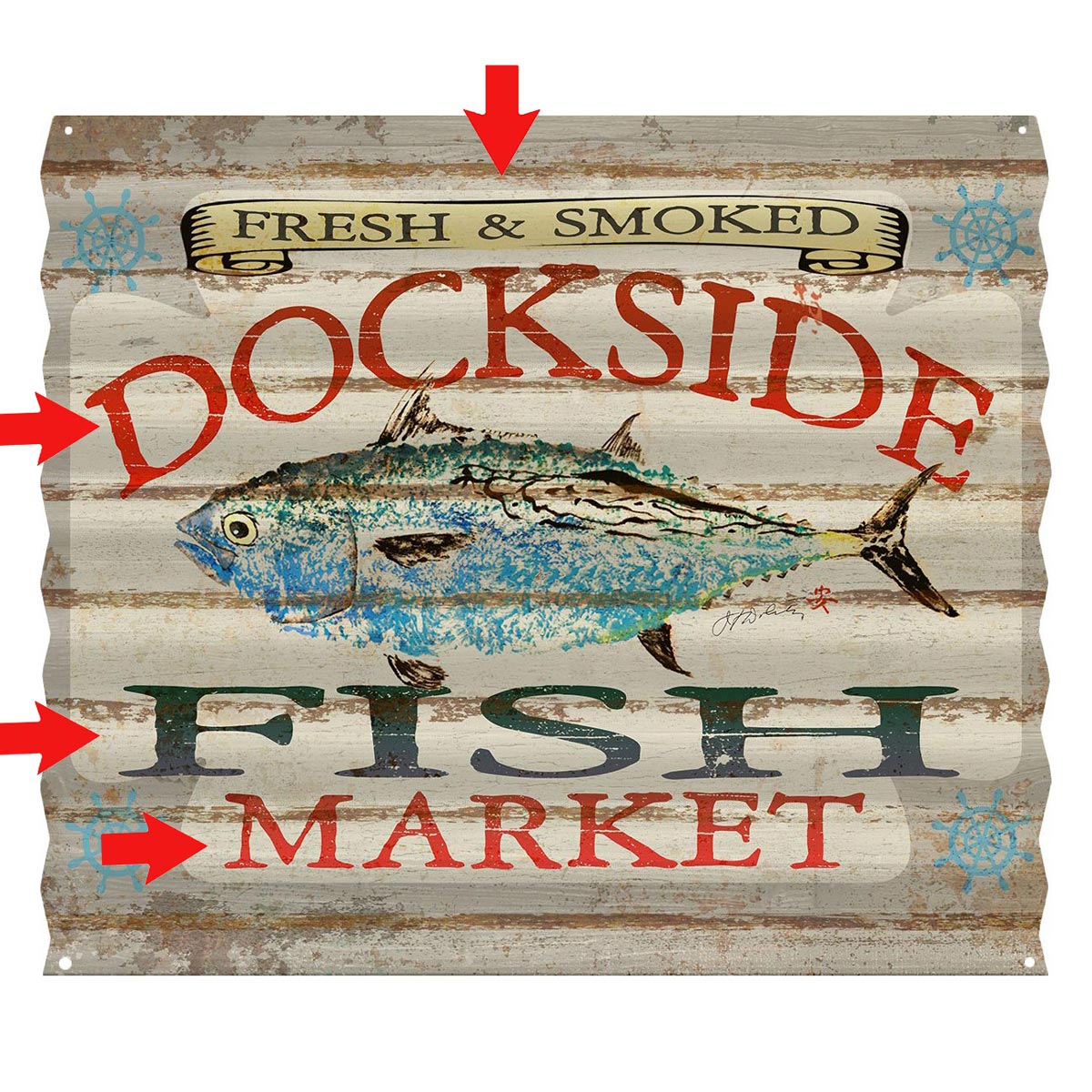 Custom Fishing Tackle Vintage Style Metal Sign