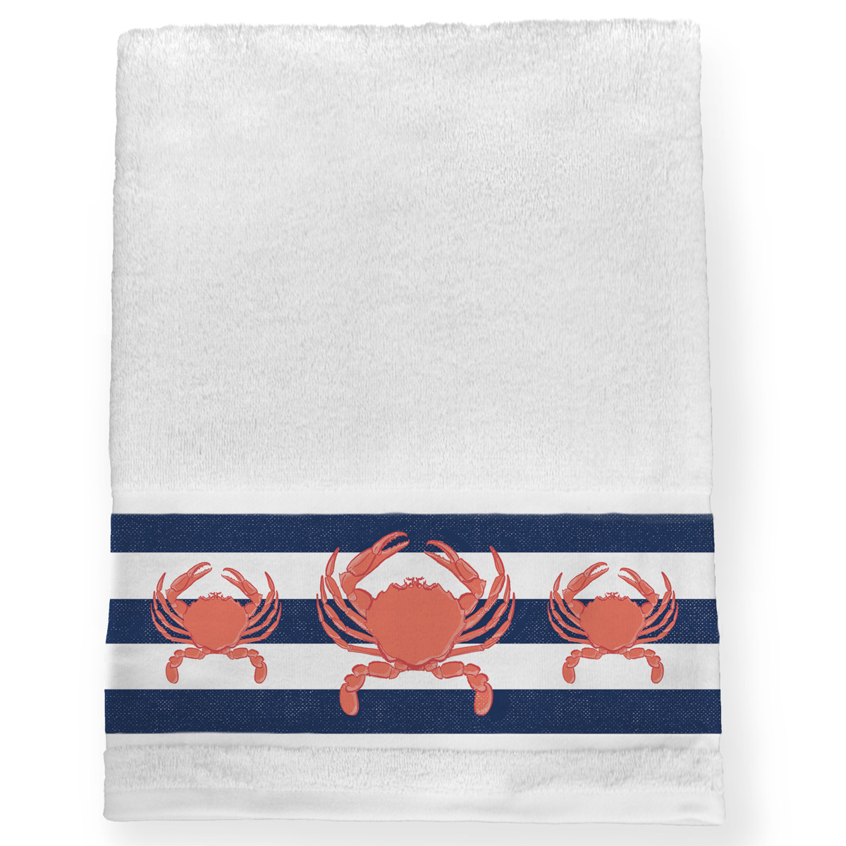Beach-Themed Bath Towels: Nautical Crab Bath Towel
