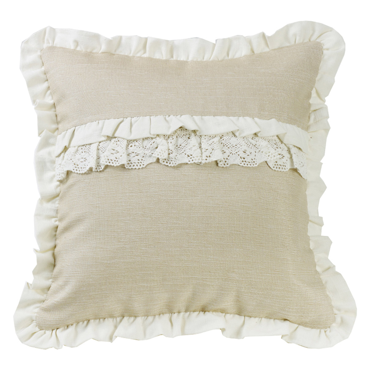 Ruffle Throw Pillow, The Soft White Ruffles