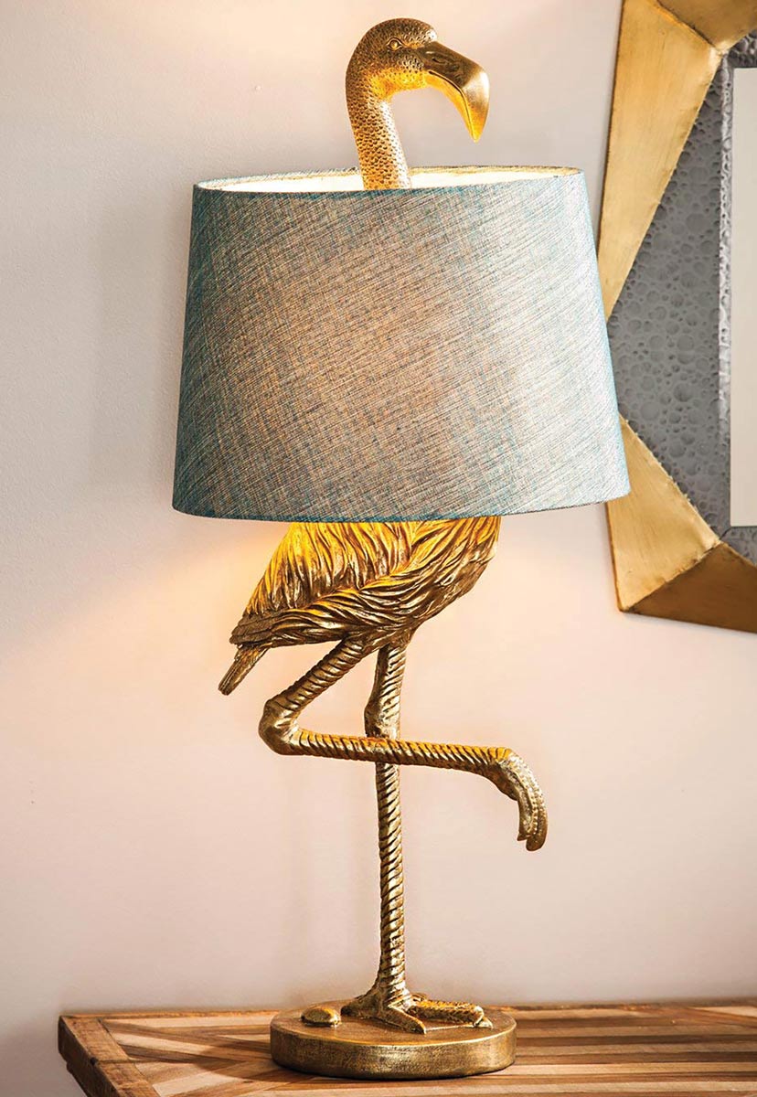 gold flamingo floor lamp