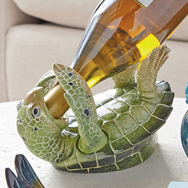Sea Turtle Wine Bottle Holder - SALE - OUT OF STOCK | Bella Coastal Decor