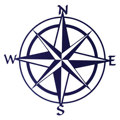 Compass Rose Long Sleeve Navy - The Mariners' Museum Gift Shop