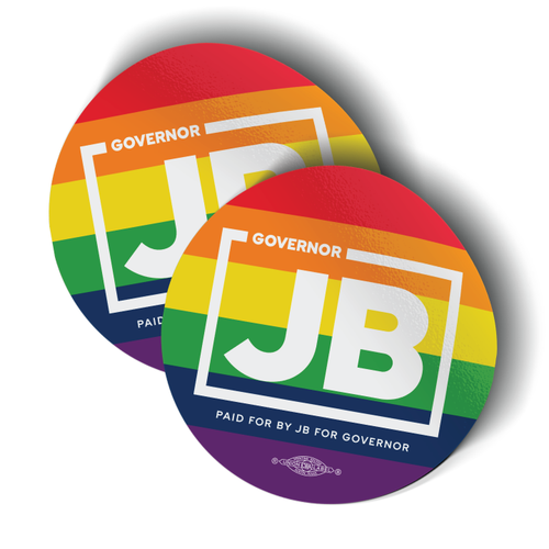 Governor JB - Pride (3" x 3" Vinyl Sticker -- Pack of Two!) Governor JB - Pride (3" x 3" Vinyl Sticker -- Pack of Two!)