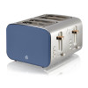 Swan 4 Slice Nordic Style Toaster - Blue