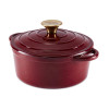 Tower Foundry 20cm Round Casserole Cast Iron Bordeaux Red