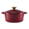Tower Foundry 20cm Round Casserole Cast Iron Bordeaux Red