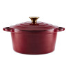 Tower Foundry 24cm Round Casserole Cast Iron Bordeaux Red