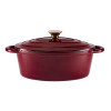 Tower Foundry 29cm Oval Casserole Cast Iron Bordeaux Red