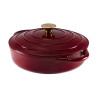 Tower Foundry 28cm Shallow Casserole Cast Iron Bordeaux Red