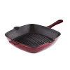 Tower Foundry 26cm Cast Iron Grill Pan Bordeaux Red